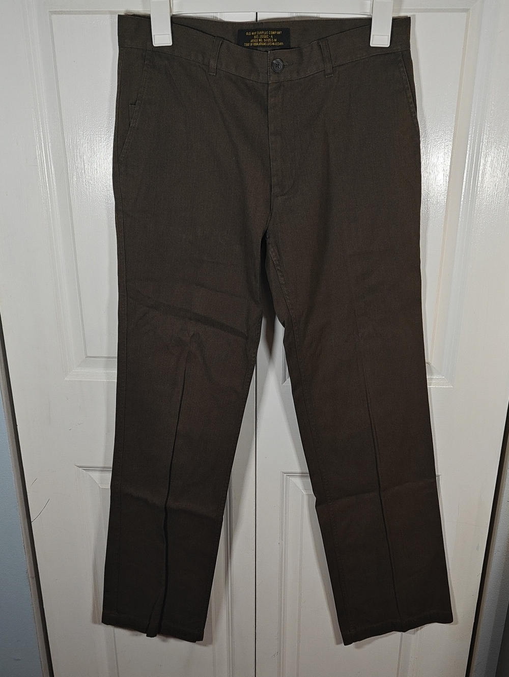 Vintage Y2K Old Navy Men's Brown Herringbone Straight Leg Pants 32x34